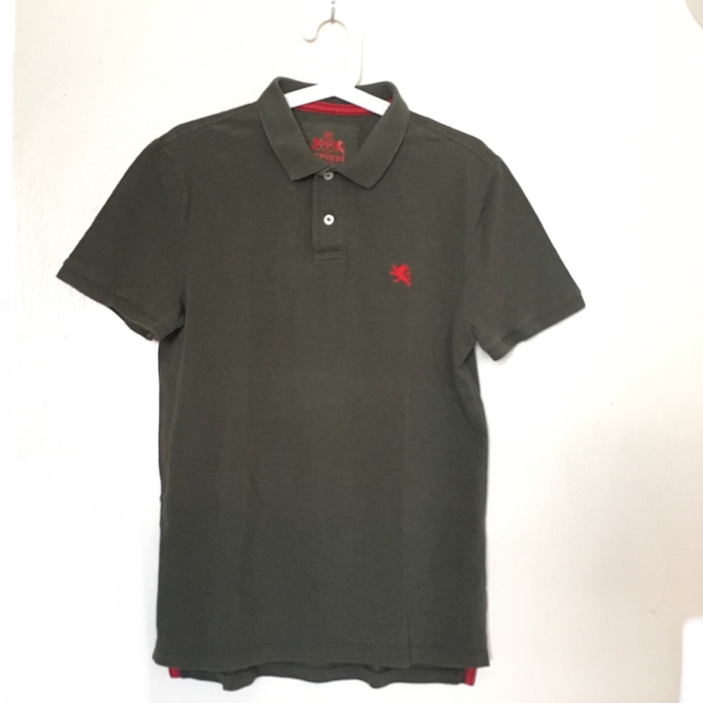 Express simple khaki polo